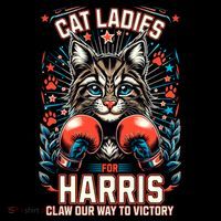 Cat Ladies For Harris For President 2024 Hoodie thumb 7