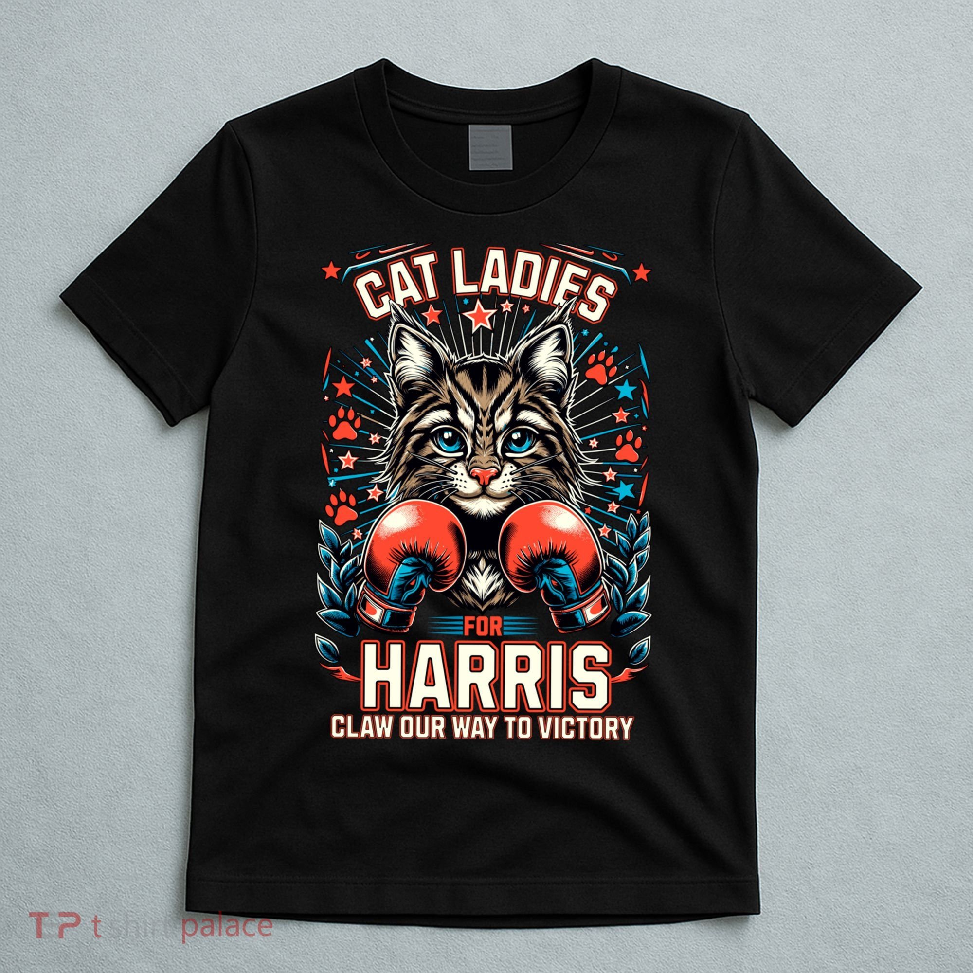 Cat Ladies For Harris For President 2024 T-Shirt
