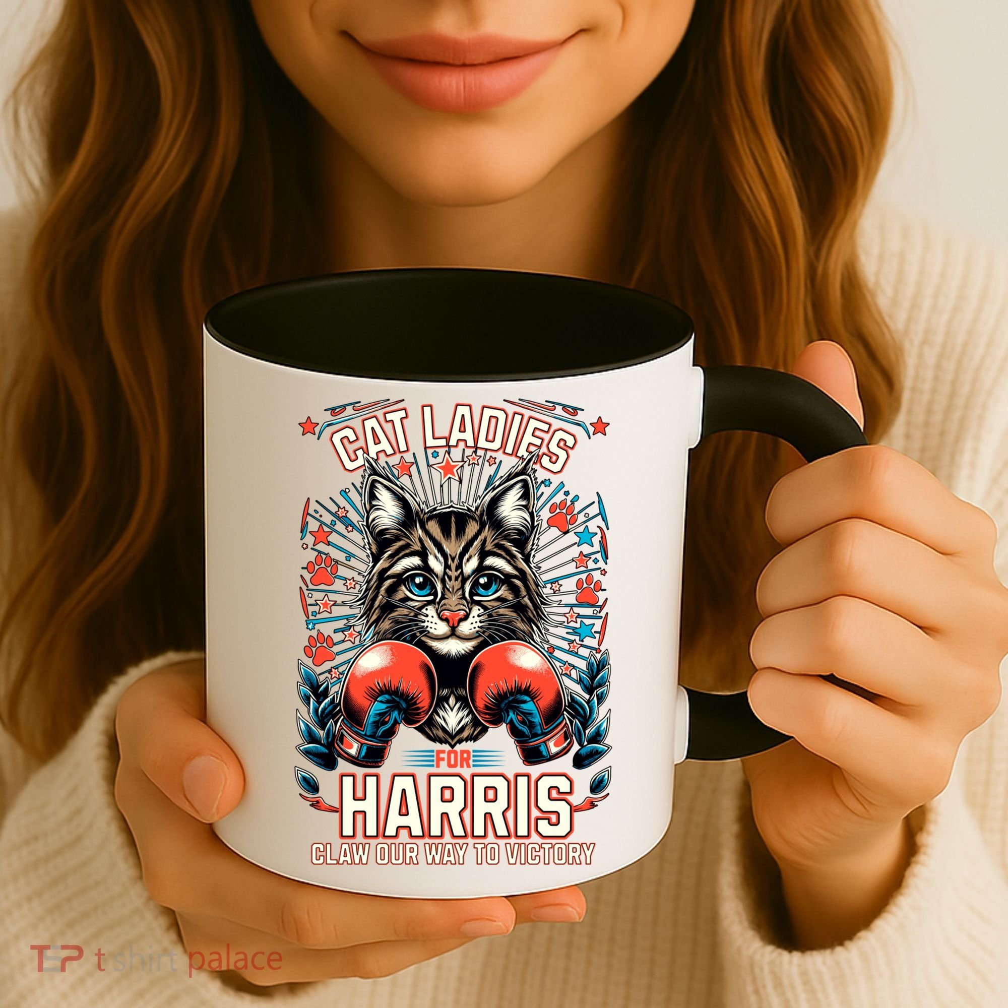 Cat Ladies For Harris For President 2024 Coffee Mug