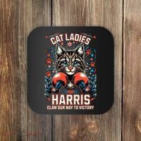 Cat Ladies For Harris For President 2024 Coaster thumb 0