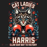 Cat Ladies For Harris For President 2024 Tumbler thumb 3
