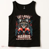 Cat Ladies For Harris For President 2024 Tank Top thumb 2