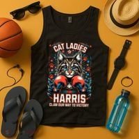 Cat Ladies For Harris For President 2024 Tank Top thumb 4