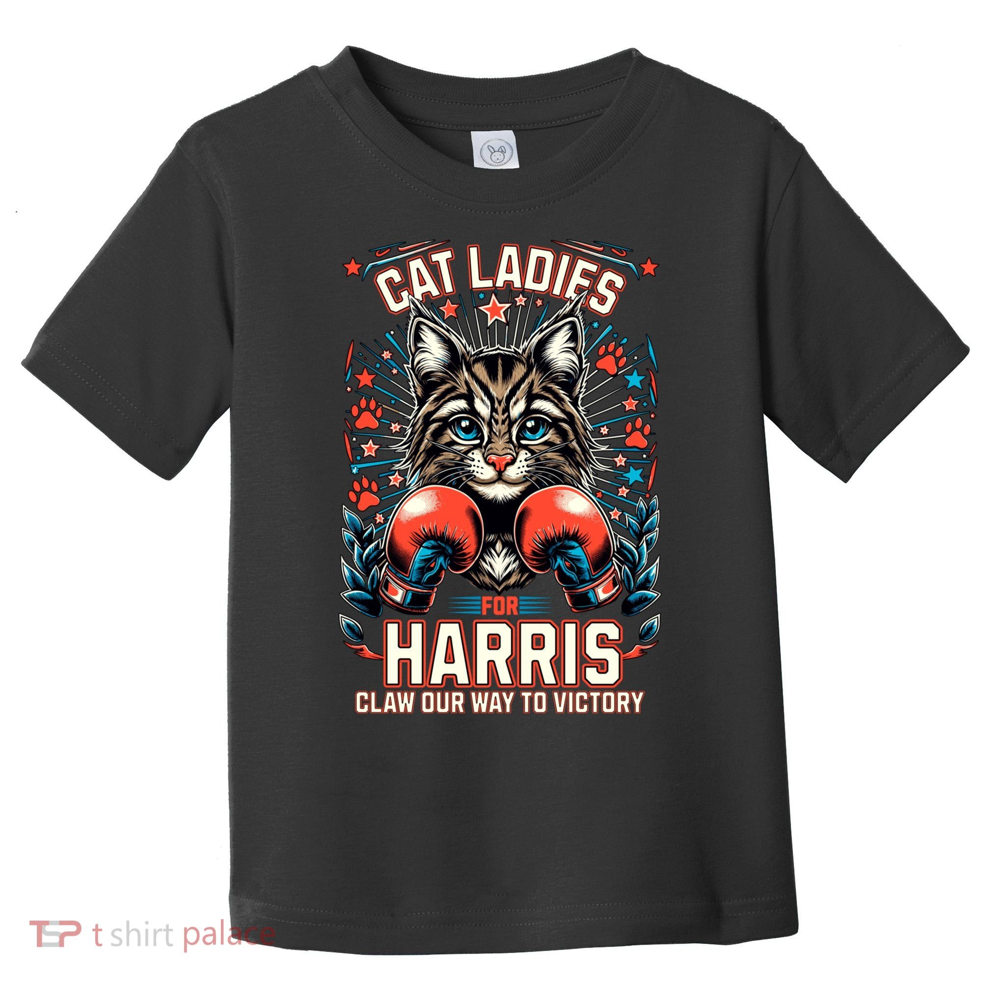 Cat Ladies For Harris For President 2024 Toddler T-Shirt