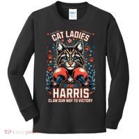 Cat Ladies For Harris For President 2024 Kids Long Sleeve Shirt thumb 0