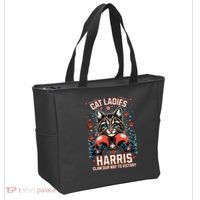 Cat Ladies For Harris For President 2024 Tote Bag thumb 2