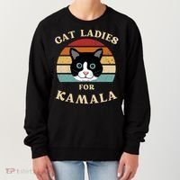 Cat Ladies For Kamala Harris Cool Gift Women's Sweatshirt thumb 0