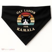 Cat Ladies For Kamala Harris Cool Gift USA-Made Doggie Bandana thumb 0