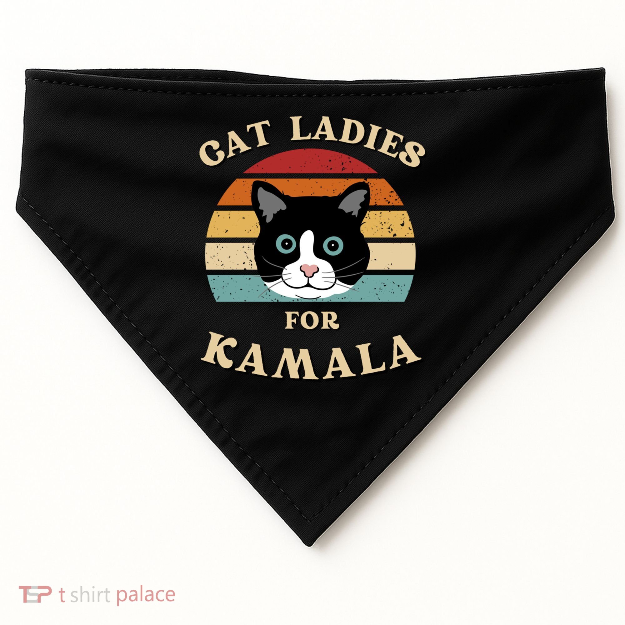 Cat Ladies For Kamala Harris Cool Gift USA-Made Doggie Bandana