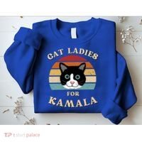 Cat Ladies For Kamala Harris Cool Gift Sweatshirt thumb 2
