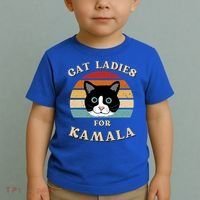 Cat Ladies For Kamala Harris Cool Gift Toddler T-Shirt thumb 2
