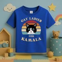 Cat Ladies For Kamala Harris Cool Gift Toddler T-Shirt thumb 3