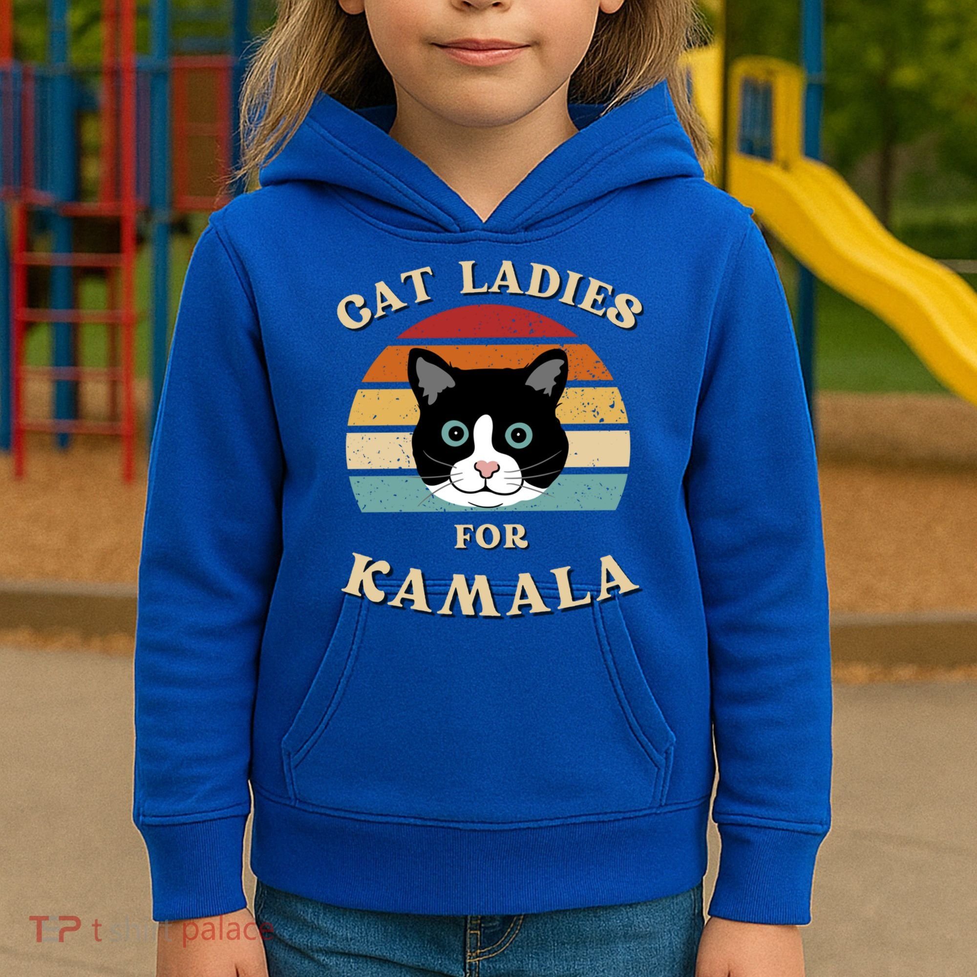 Cat Ladies For Kamala Harris Cool Gift Kids Hoodie