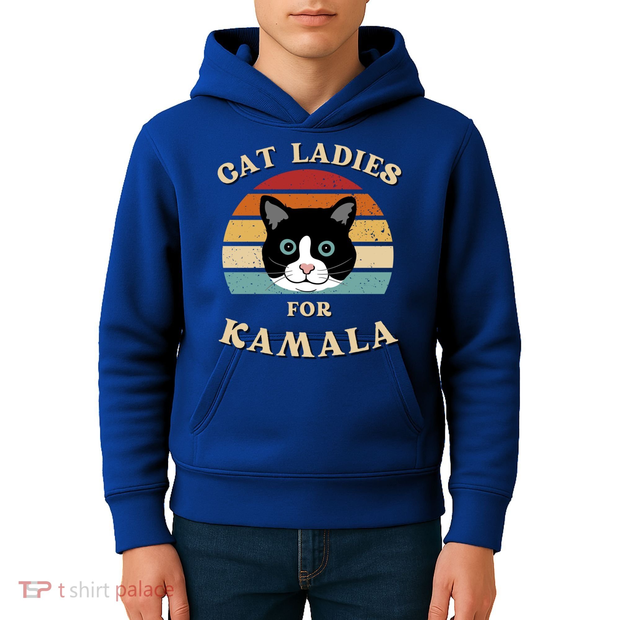 Cat Ladies For Kamala Harris Cool Gift Kids Hoodie