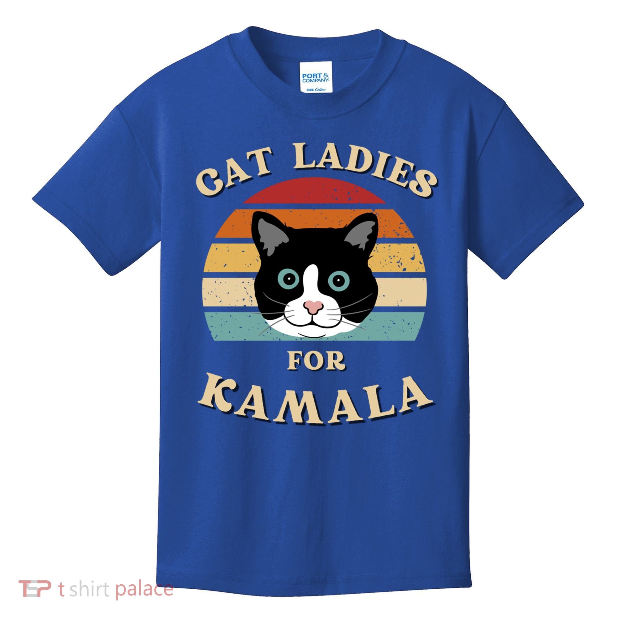 Cat Ladies For Kamala Harris Cool Gift Kids T-Shirt