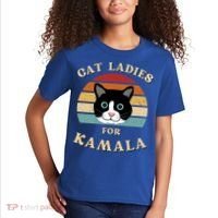 Cat Ladies For Kamala Harris Cool Gift Kids T-Shirt thumb 2
