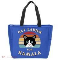 Cat Ladies For Kamala Harris Cool Gift Tote Bag thumb 0