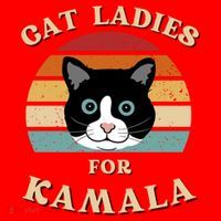 Cat Ladies For Kamala Harris Cool Gift Santa Hat thumb 1