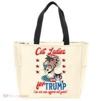 Cat Lady For Trump Funny Political Tote Bag thumb 0