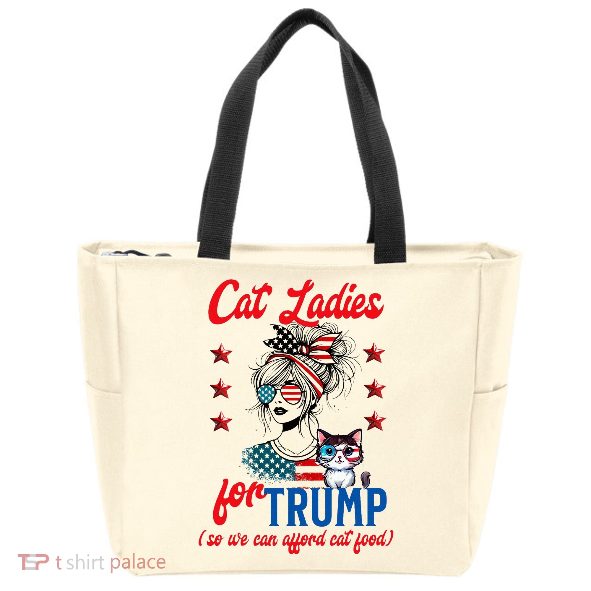Cat Lady For Trump Funny Political Tote Bag