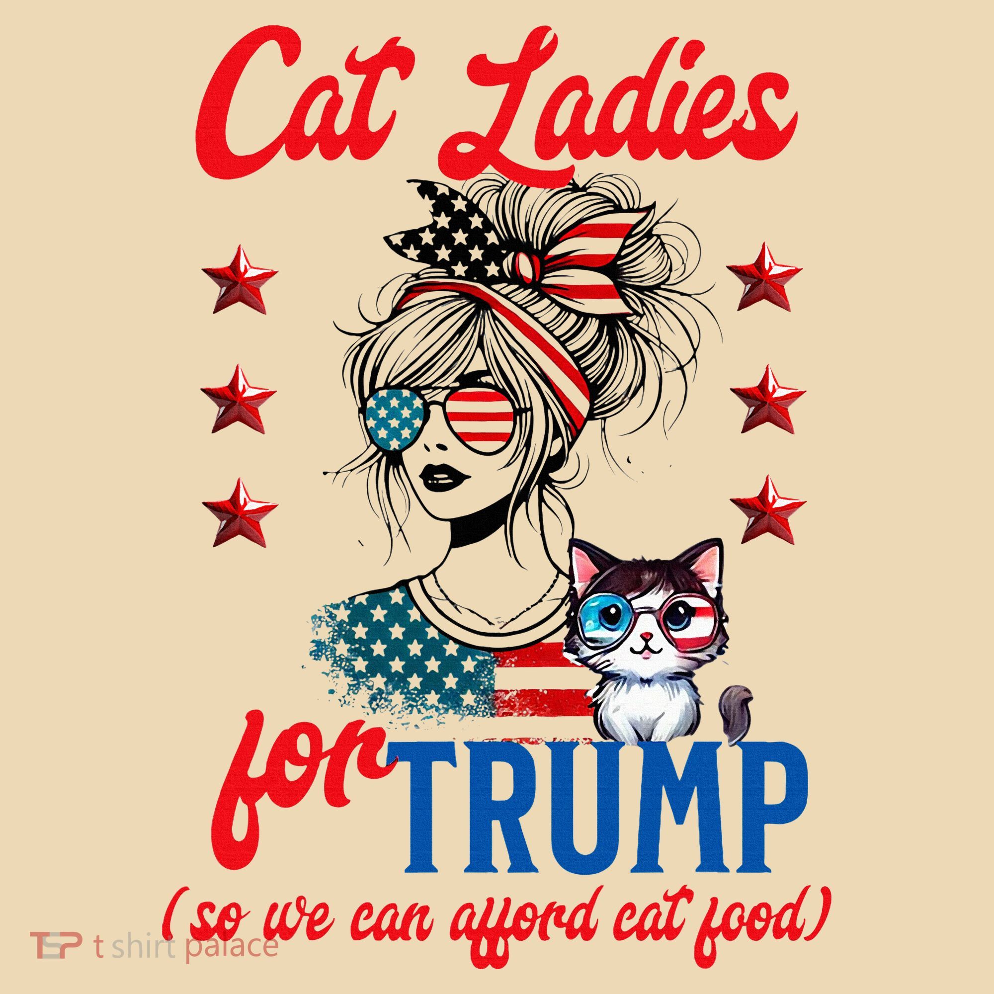 Cat Lady For Trump Funny Political Tote Bag