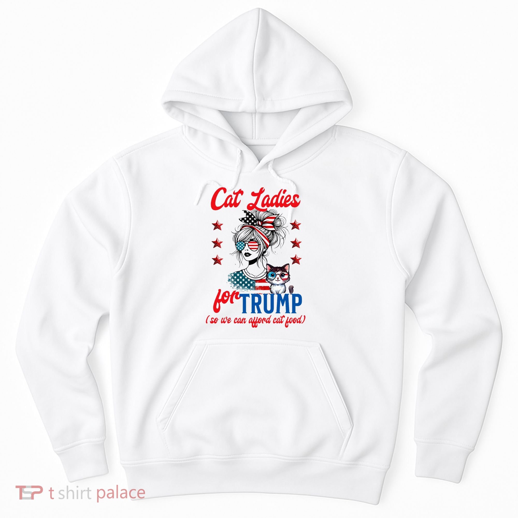 Cat Lady For Trump Funny Political Hoodie