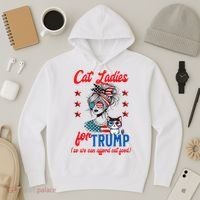 Cat Lady For Trump Funny Political Hoodie thumb 3