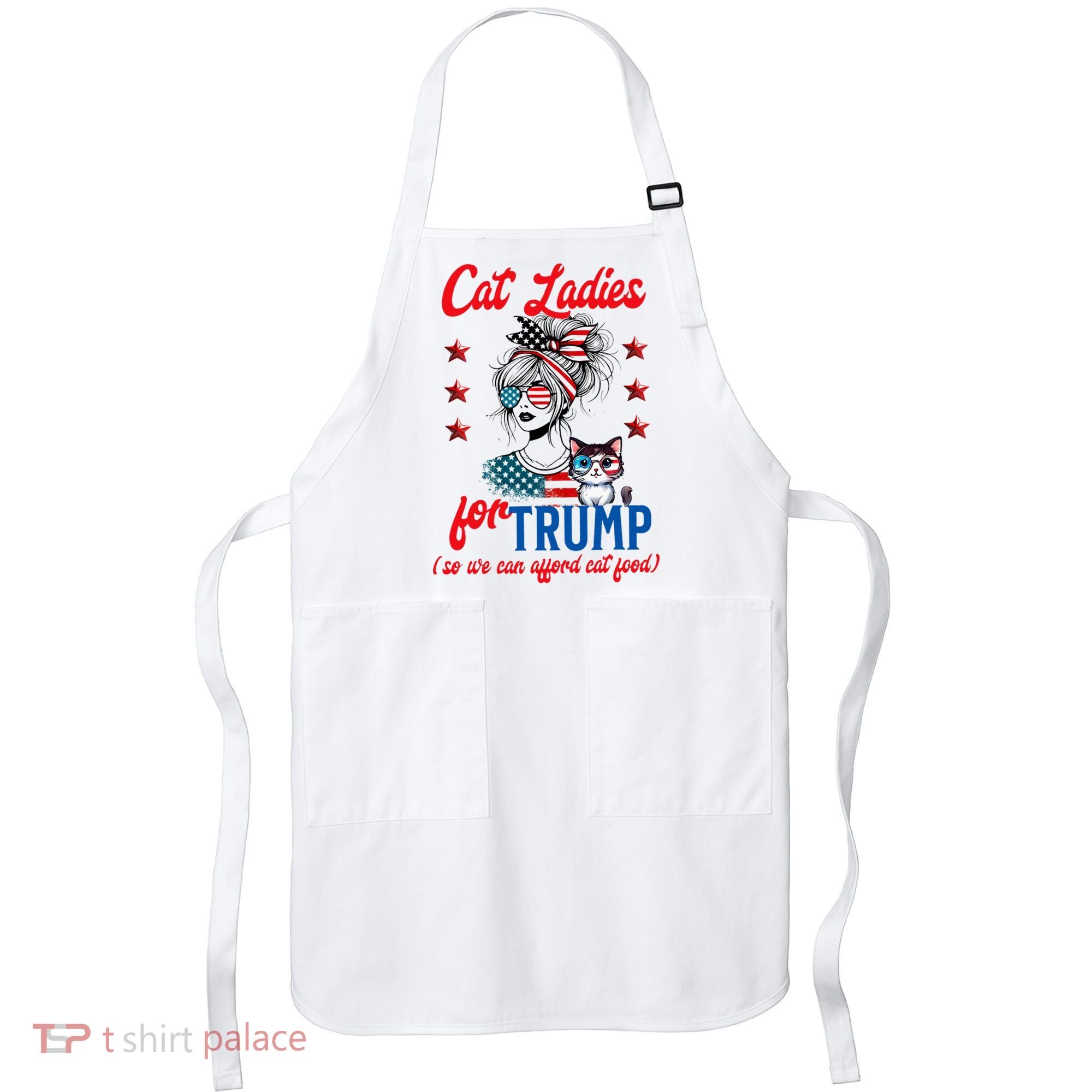 Cat Lady For Trump Funny Political Apron