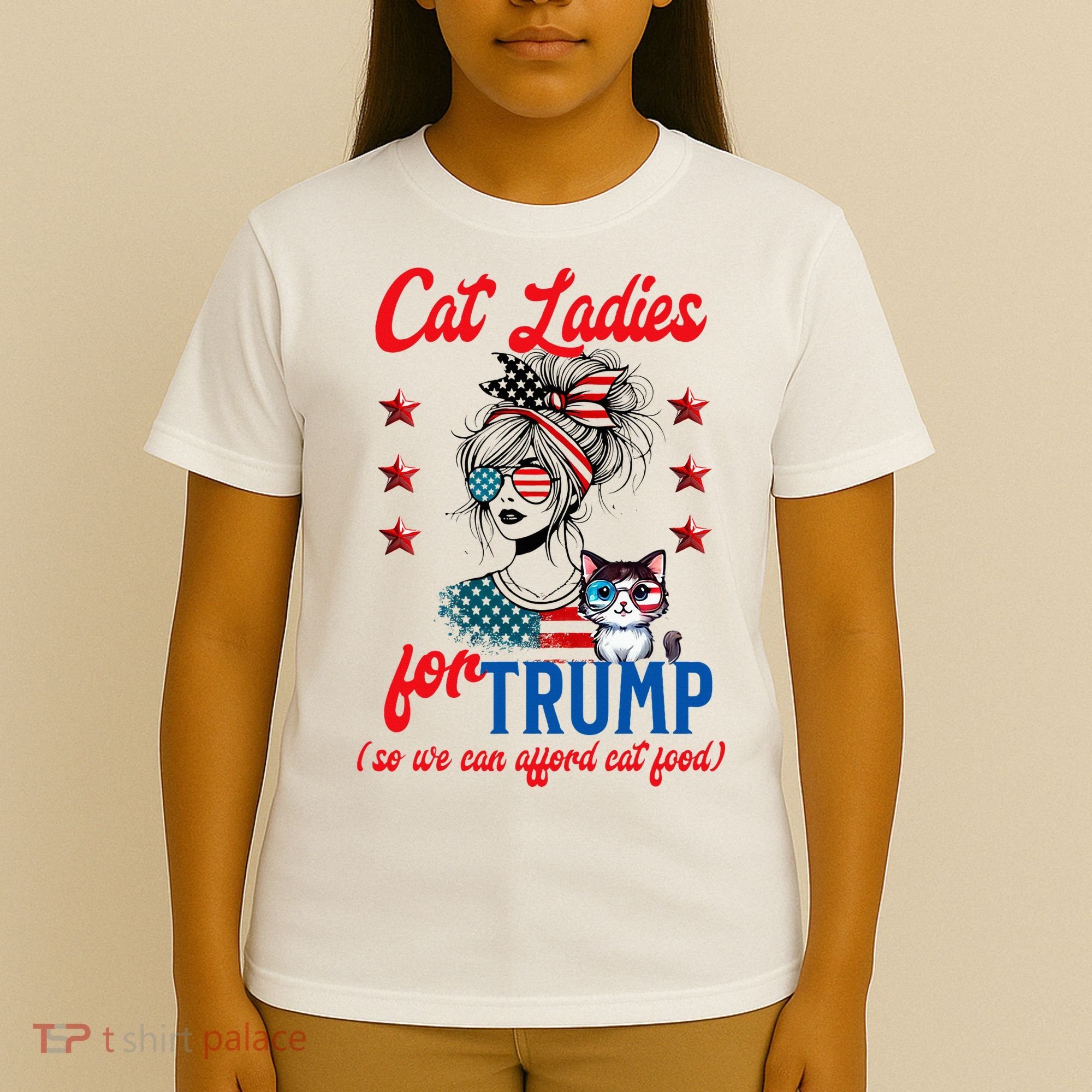 Cat Lady For Trump Funny Political T-Shirt