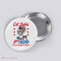 Cat Lady For Trump Funny Political Button thumb 0