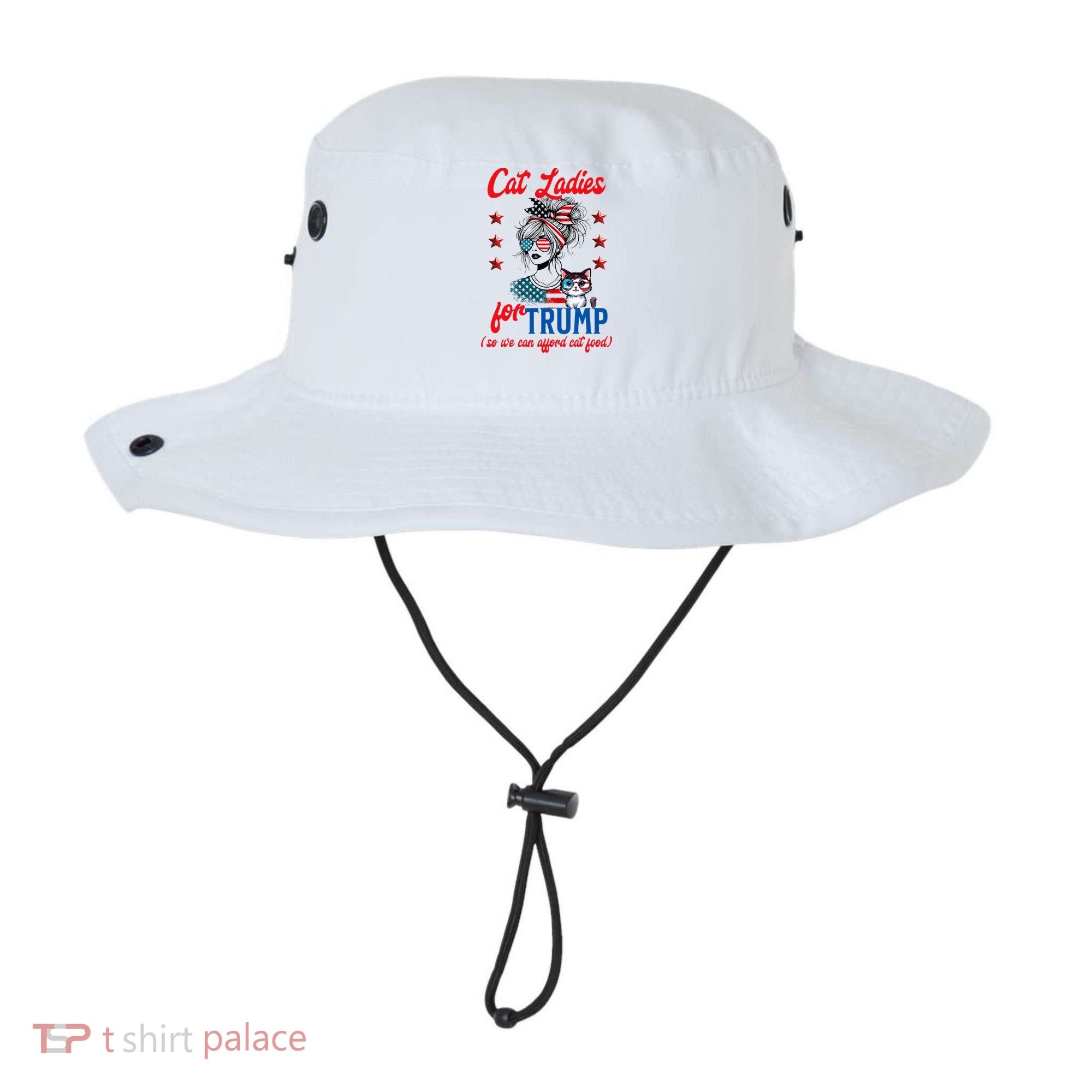 Cat Lady For Trump Funny Political Bucket Hat