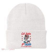 Cat Lady For Trump Funny Political Beanie thumb 0