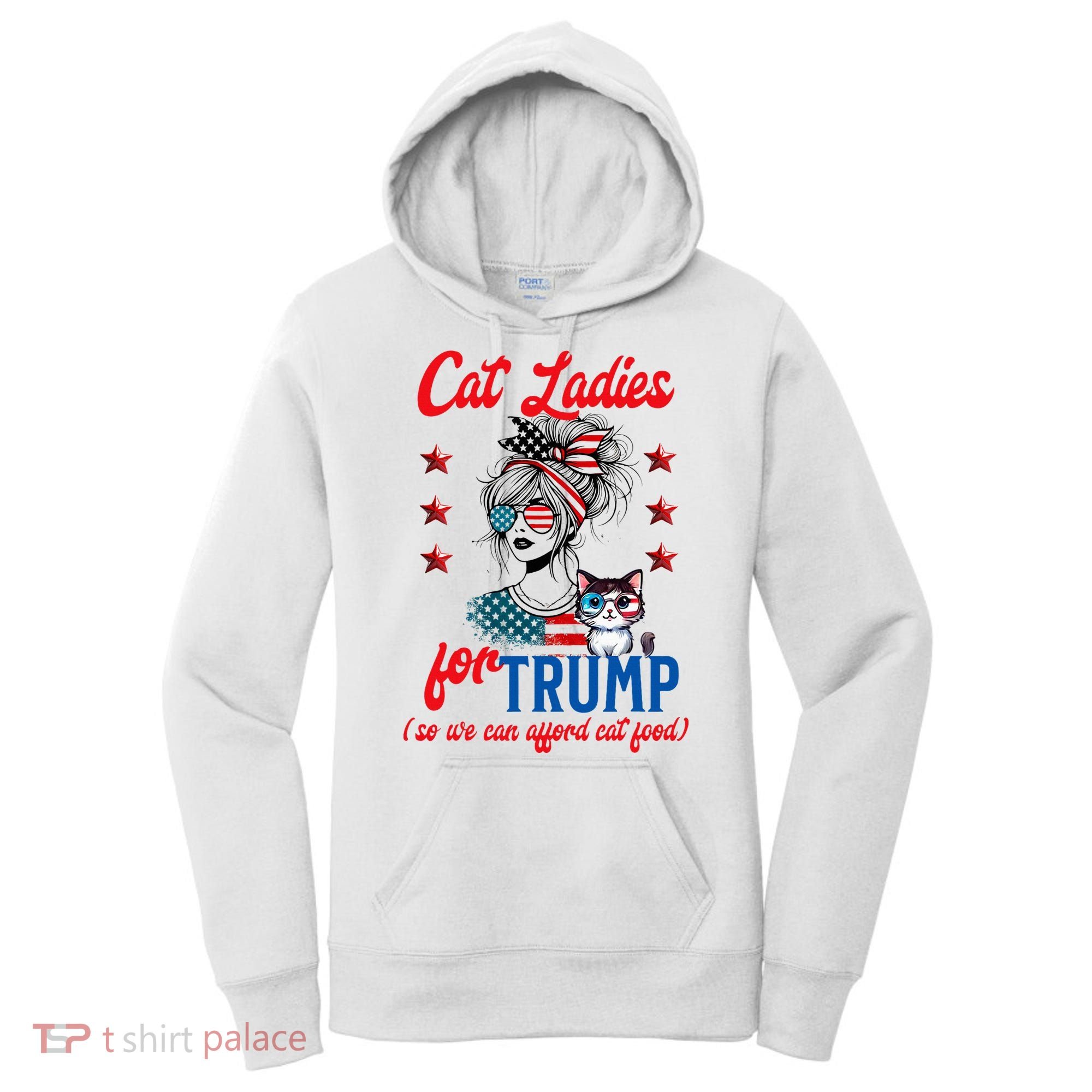 Cat Lady For Trump Funny Political Women's Hoodie