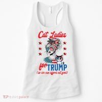Cat Lady For Trump Funny Political Women's Tank Top thumb 0