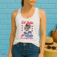 Cat Lady For Trump Funny Political Women's Tank Top thumb 2