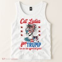 Cat Lady For Trump Funny Political Tank Top thumb 2