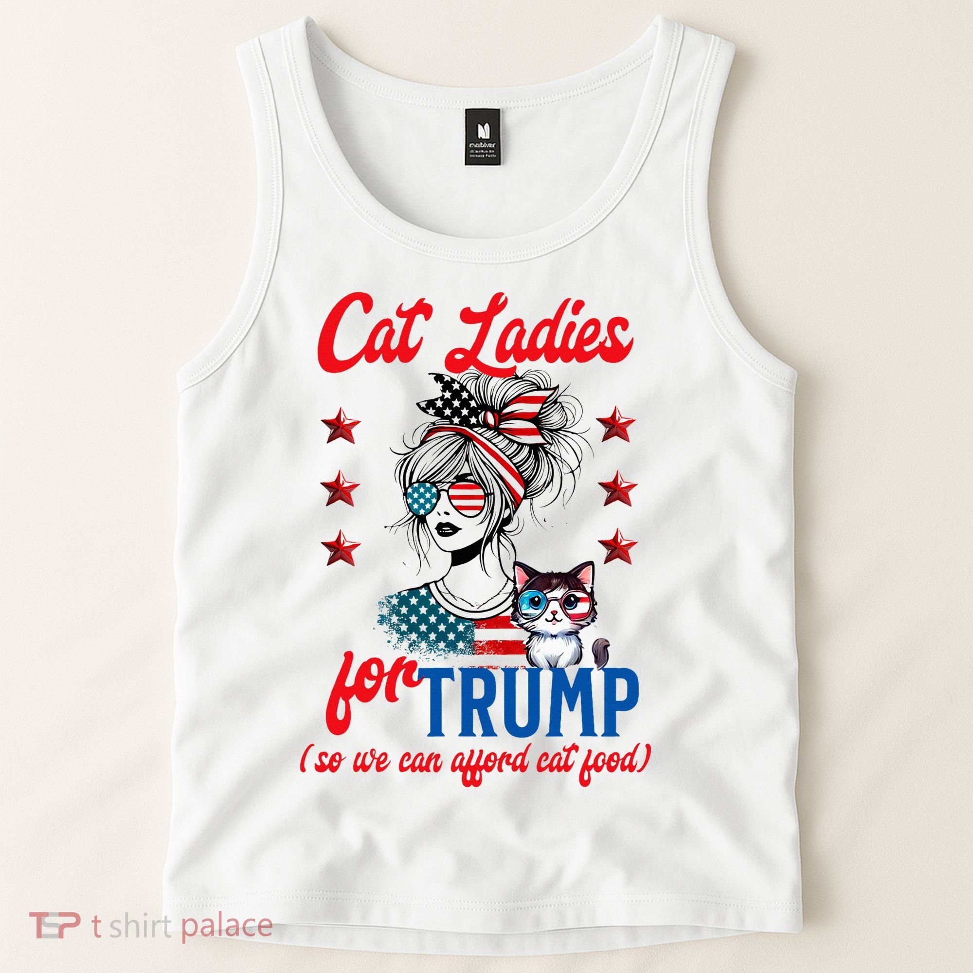 Cat Lady For Trump Funny Political Tank Top