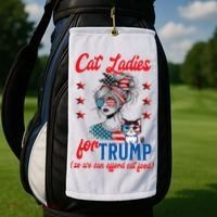 Cat Lady For Trump Funny Political Golf Towel thumb 2
