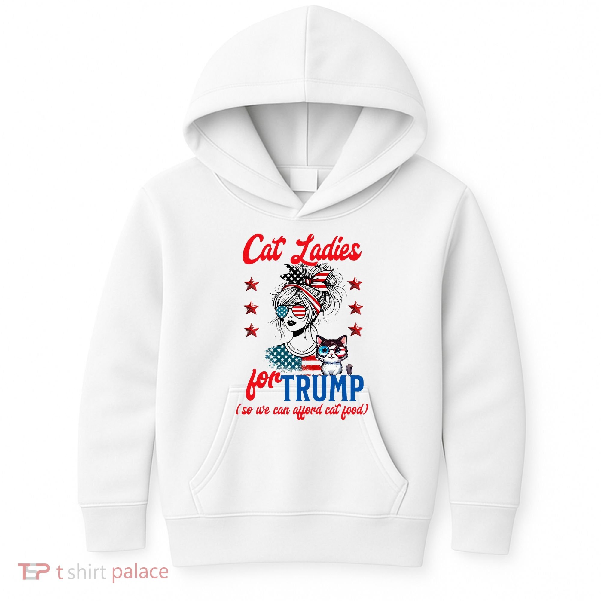 Cat Lady For Trump Funny Political Kids Hoodie