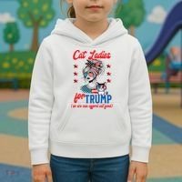 Cat Lady For Trump Funny Political Kids Hoodie thumb 3