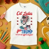 Cat Lady For Trump Funny Political Kids T-Shirt thumb 3