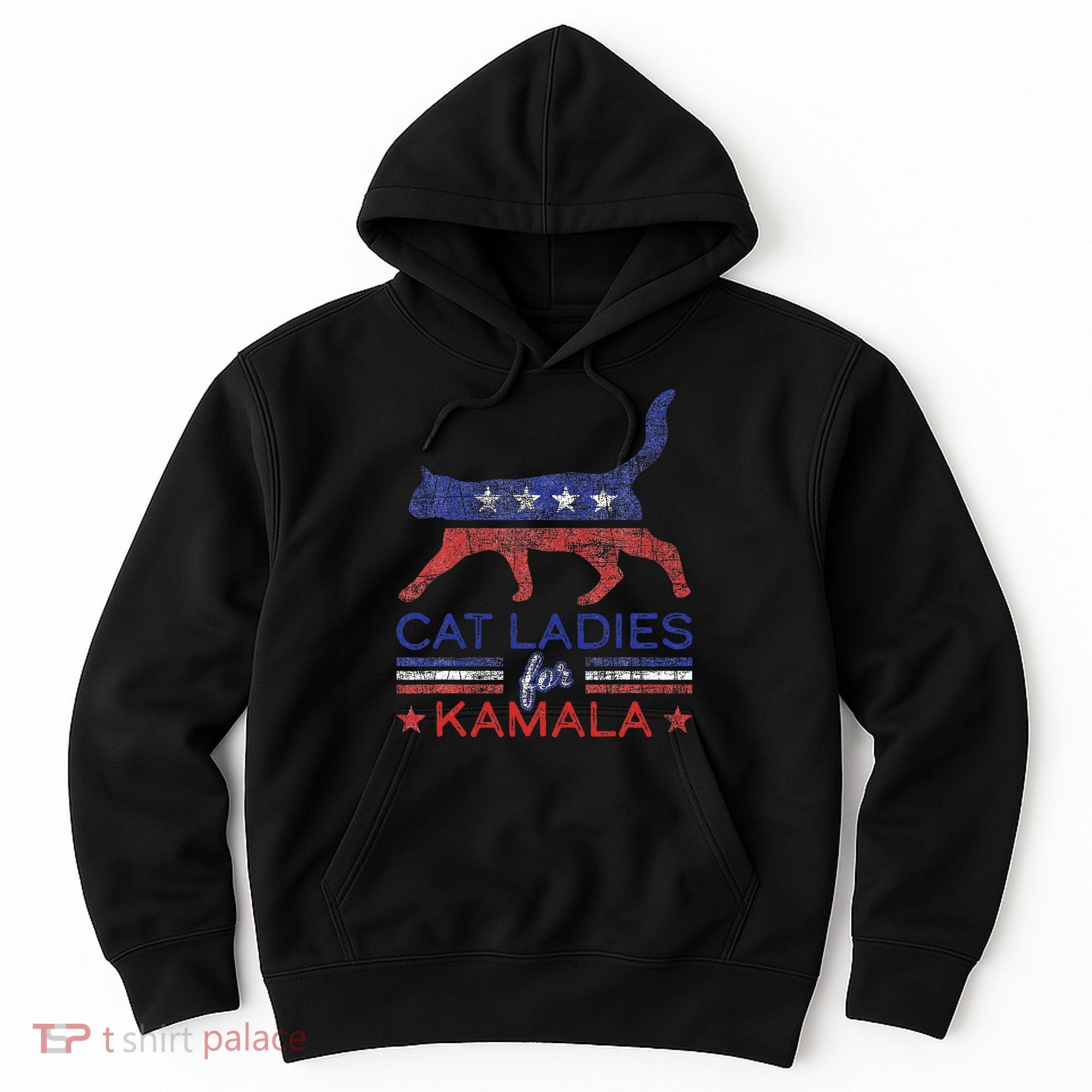 Cat Ladies For Kamala Funny Democrat Cat For Cat Lady Hoodie