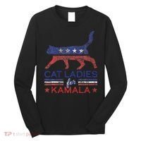 Cat Ladies For Kamala Funny Democrat Cat For Cat Lady Long Sleeve Shirt thumb 0