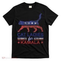 Cat Ladies For Kamala Funny Democrat Cat For Cat Lady T-Shirt thumb 0