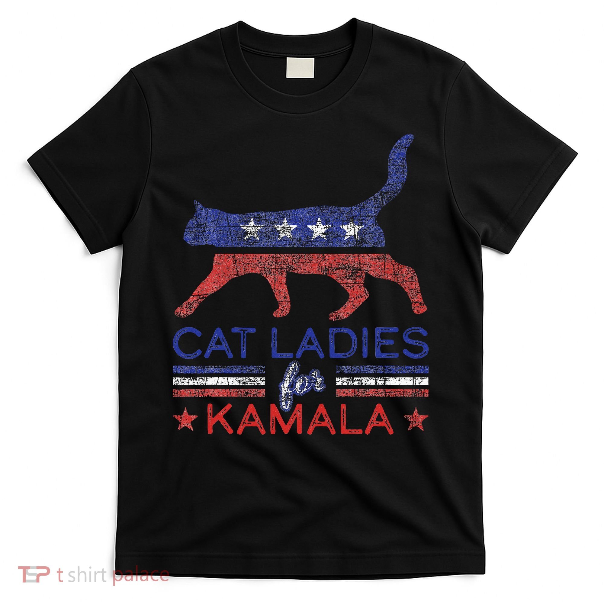 Cat Ladies For Kamala Funny Democrat Cat For Cat Lady T-Shirt