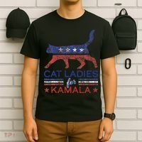 Cat Ladies For Kamala Funny Democrat Cat For Cat Lady T-Shirt thumb 6