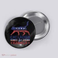 Cat Ladies For Kamala Funny Democrat Cat For Cat Lady Button thumb 0