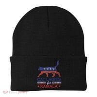 Cat Ladies For Kamala Funny Democrat Cat For Cat Lady Beanie thumb 0