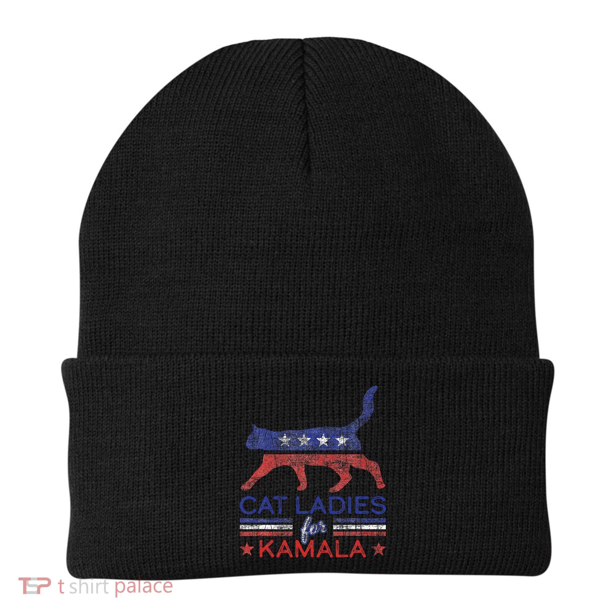 Cat Ladies For Kamala Funny Democrat Cat For Cat Lady Beanie