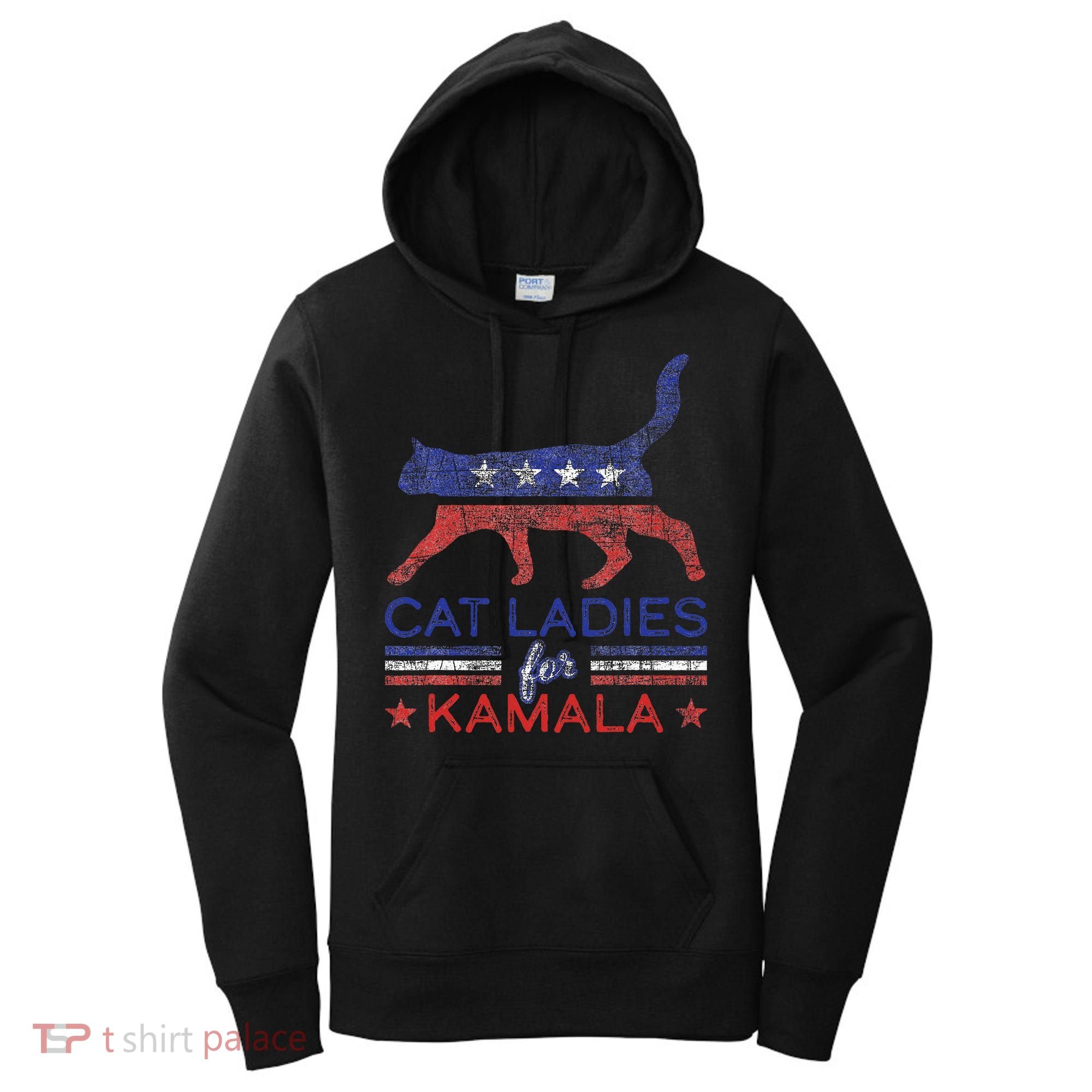 Cat Ladies For Kamala Funny Democrat Cat For Cat Lady Women's Hoodie